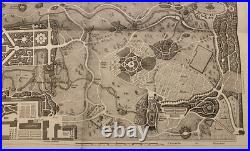 Plan ancien du Jardin de Monceau Epreuve originale réalisée en 1783