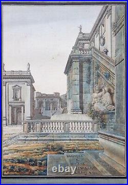 Planche Aquarellée / Rome / Architecture / de P. CLOCHAR, Élève de PERCIER