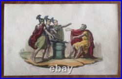 Port-folio de 16 lithos de Langlumé coloriées 1825 Album des jeunes artiste