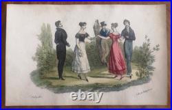 Port-folio de 16 lithos de Langlumé coloriées 1825 Album des jeunes artiste