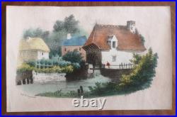 Port-folio de 16 lithos de Langlumé coloriées 1825 Album des jeunes artiste