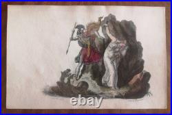 Port-folio de 16 lithos de Langlumé coloriées 1825 Album des jeunes artiste