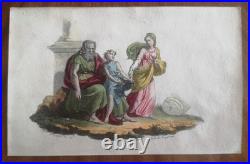 Port-folio de 16 lithos de Langlumé coloriées 1825 Album des jeunes artiste