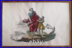 Port-folio de 16 lithos de Langlumé coloriées 1825 Album des jeunes artiste