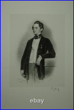 Portrait Dreiviertelfigur Après Halbrechts, Stehend. Lithographie Sur Aufgewalzt Portrait Dreiviertelfigur Après Halbrechts, Stehend. Lithographie Sur Aufgewalzt