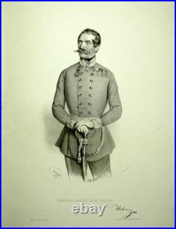Portrait Dreiviertelfigur En Face En Uniforme Avec Degen. Lithographie Vo