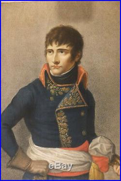 Portrait Napoléon Ier. Gravure rehaussée en couleur Bonaparte à Milan XIXème S