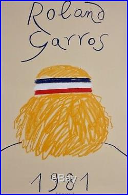Poster Affiche Roland Garros 1981 Parfait Etat Galerie Maeght Lithographie