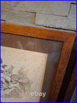 Putti, angelots, paire de gravures encadrées, gravure ancienne