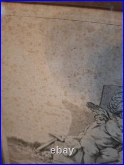 Putti, angelots, paire de gravures encadrées, gravure ancienne