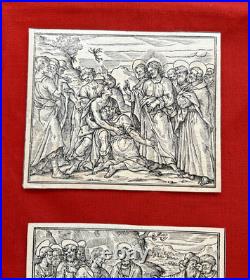 Quatre Gravures Anciennes de L. Parasole, d'après A. Tampesta, 1591, Renaissance