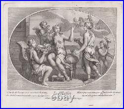 Quatre Prochains Times De Journée Mythologie Kupferstiche Engravings 1750