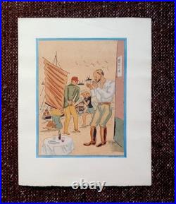 RARE FOUJITA 1929 Signed Lithograph Art Deco Japonisme Limited Edition Print