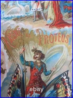 RARE et Originale Invitation au bal de Mardi Gras, Krewe of Proteus 1888