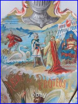 RARE et Originale Invitation au bal de Mardi Gras, Krewe of Proteus 1888
