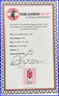 RENÉ GAGNON Impression limitée à 20 exemplaires. Avec Certificat de l'artiste