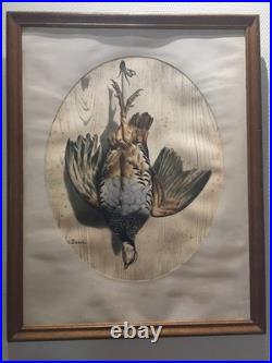 Rare 3 lithographies A. PINGOT 19e sarcelle & caille perdrix rouge lièvre