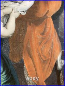 Rare Belle Gravure Lithographie Rubens descente de croix Jesus Christ vierge art