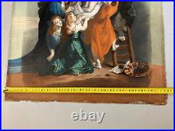 Rare Belle Gravure Lithographie Rubens descente de croix Jesus Christ vierge art