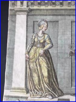 Rare Gravure XVIIè Virilise Visconti Elisabeth De Carinthie Austrian House 17thC Rare Gravure XVIIè Virilise Visconti Elisabeth De Carinthie Austrian House 17thC