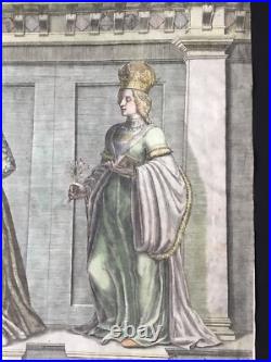 Rare Gravure XVIIè Virilise Visconti Elisabeth De Carinthie Austrian House 17thC Rare Gravure XVIIè Virilise Visconti Elisabeth De Carinthie Austrian House 17thC