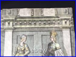 Rare Gravure XVIIè Virilise Visconti Elisabeth De Carinthie Austrian House 17thC Rare Gravure XVIIè Virilise Visconti Elisabeth De Carinthie Austrian House 17thC