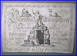 Rare Imagerie Calligraphie Strasbourgeoise XVIIIème Geistodt Weis 1750