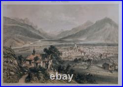 Rare Lithographie Nice & Savoie Saint Jean de Maurienne 49x 35cm / 23x31,5cm