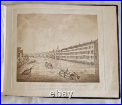 Rare Vues D'Amsterdam 13 Gravures Aquatintes Sépia D'Evert Maaskamp Début 1800