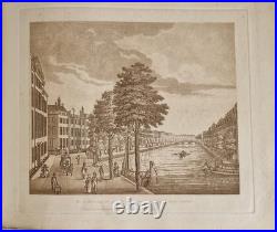 Rare Vues D'Amsterdam 13 Gravures Aquatintes Sépia D'Evert Maaskamp Début 1800