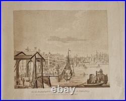 Rare Vues D'Amsterdam 13 Gravures Aquatintes Sépia D'Evert Maaskamp Début 1800