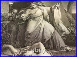 Rare grande gravure XIXème scène biblique Le Lévite d'Ephraïm