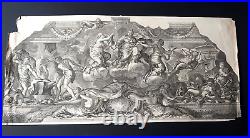 Rare grande gravure mythologique XVIIème Dieux de l'Olympe Cornelis Bloemaert