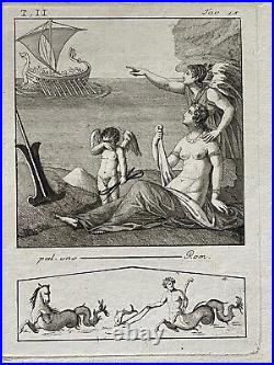 Rare gravure XVIIIème Tommaso Piroli curiosa mythologie Ariane & Thésée estampe