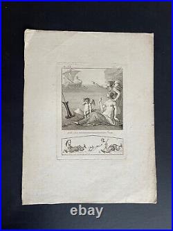 Rare gravure XVIIIème Tommaso Piroli curiosa mythologie Ariane & Thésée estampe