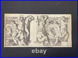 Rare gravure XVIIème Atlantes mythologie Annibal Carrache Caracci & Cesius