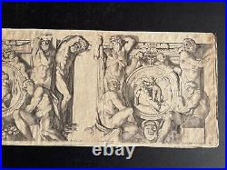 Rare gravure XVIIème Atlantes mythologie Annibal Carrache Caracci & Cesius