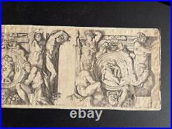 Rare gravure XVIIème Atlantes mythologie Annibal Carrache Caracci & Cesius