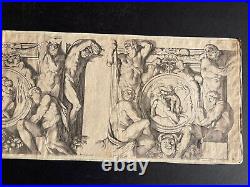 Rare gravure XVIIème Atlantes mythologie Annibal Carrache Caracci & Cesius