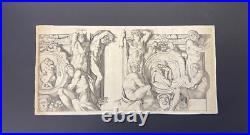 Rare gravure XVIIème Atlantes mythologie Annibal Carrache Caracci & Cesius