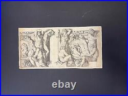 Rare gravure XVIIème Atlantes mythologie Annibal Carrache Caracci & Cesius