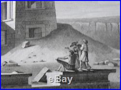 Rare gravure très grand format de la Description de l'Egypte Thèbes Medinet-Abou