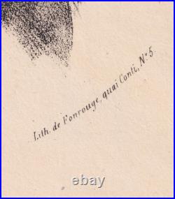 Rare lithographie du jeune Alexandre Dumas par Charles Jean-Baptiste Lelievre