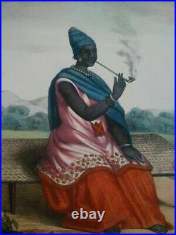 Rarissime Esquises Sénégalaises gravure couleur originale Reine 1853 Abbé Boilat