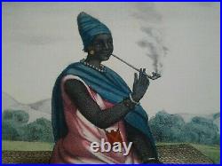 Rarissime Esquises Sénégalaises gravure couleur originale Reine 1853 Abbé Boilat