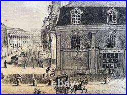 Rarissime Grande Lithographie Vers 1850 Des Allées De Tourny de Bordeaux