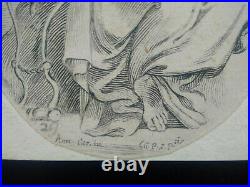 Rarissime gravure Annibal Carrache XVIIème sainte ou muse antique
