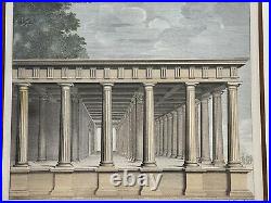 Rarissime gravure XVIIIème Jacques Grignon paysage architecture à l'antique