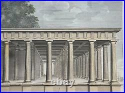 Rarissime gravure XVIIIème Jacques Grignon paysage architecture à l'antique