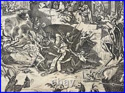 Rarissime gravure ancienne signée Jacques Callot Tentation de Saint Antoine